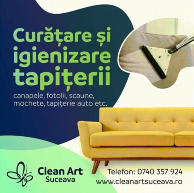 Canapele, tapițerii de casă și auto, curățate cu profesionalism de CleanArt Suceava