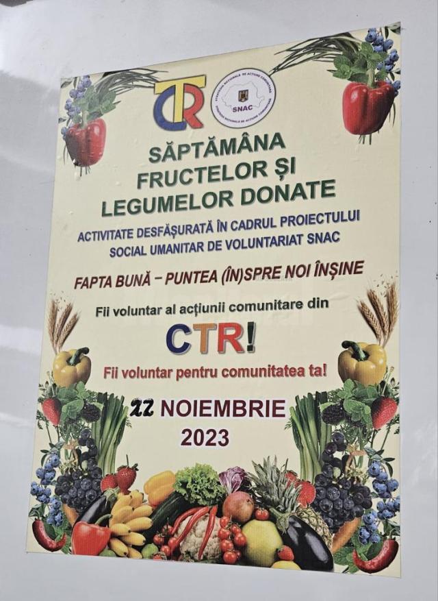 „Săptămâna fructelor și legumelor donate”, la Colegiul Tehnic Rădăuți