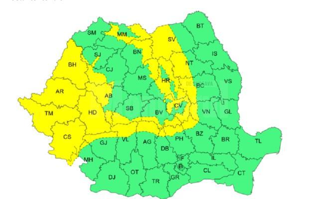 Zona de munte a județului Suceava este sub cod galben de vânt puternic până duminică la ora 14:00