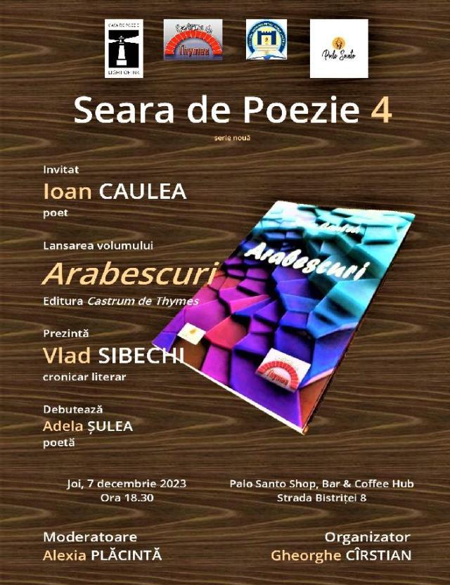 Poetul Ioan Caulea și poeta Adela Șulea, invitați la Seara de poezie de joi, organizată de Casa de Poezie Light of ink