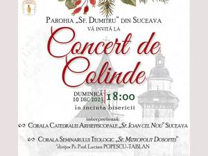 Concert de colinde, duminică, la Parohia „Sf. Dumitru” din Suceava