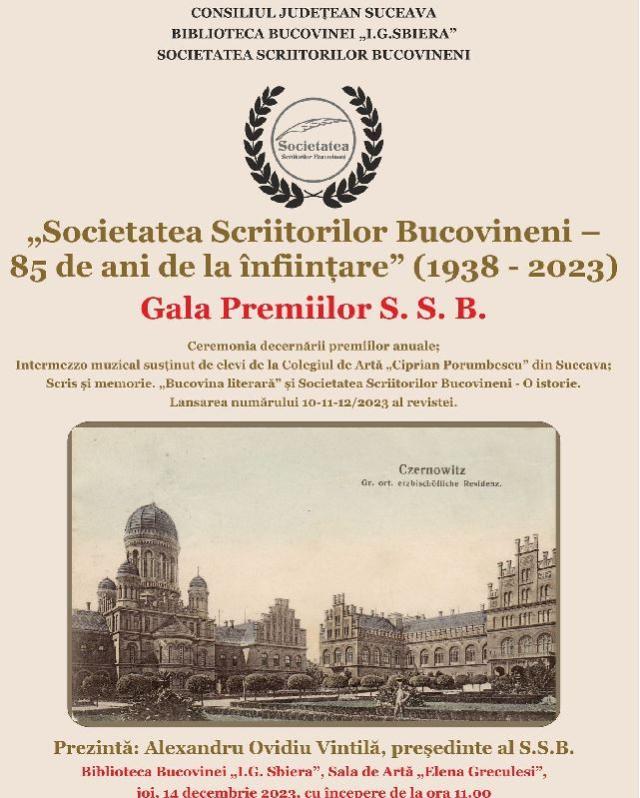 Gala Premiilor SSB, la Biblioteca Bucovinei „I.G. Sbiera” Suceava