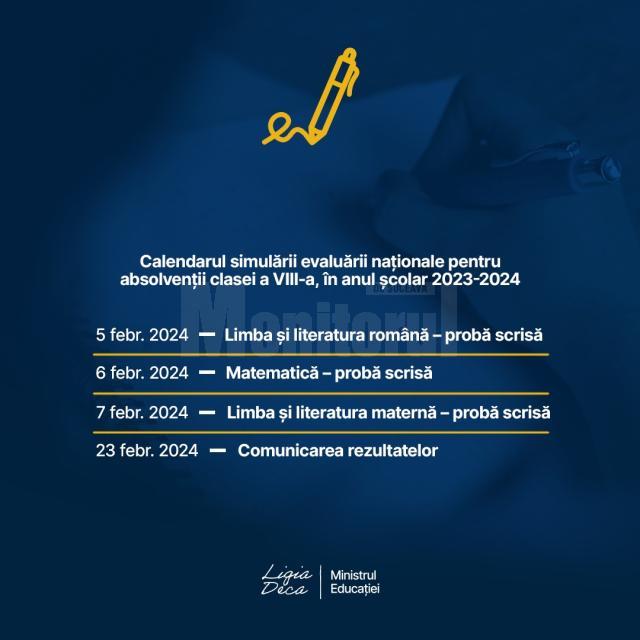 Calendarul simulărilor