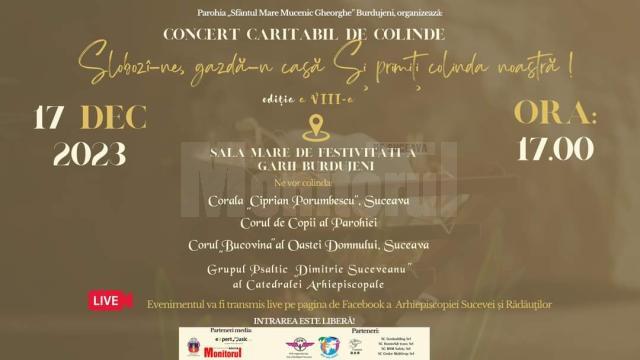 Concert caritabil de colinde, duminică, în Sala de festivități a Gării Burdujeni din municipiul Suceava