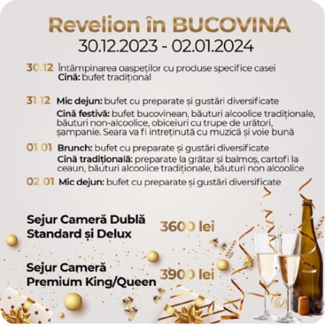 Revelion în Bucovina, cu trei nopți de cazare, la Complexul turistic Constantin, la poalele Rarăului