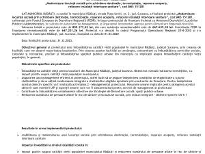 COMUNICAT DE PRESĂ LA FINALIZAREA PROIECTULUI „Modernizare locuință socială prin schimbare destinație, termoizolație, reparare acoperiș, refacere instalaţii interioare sanitare”, cod SMIS 151281