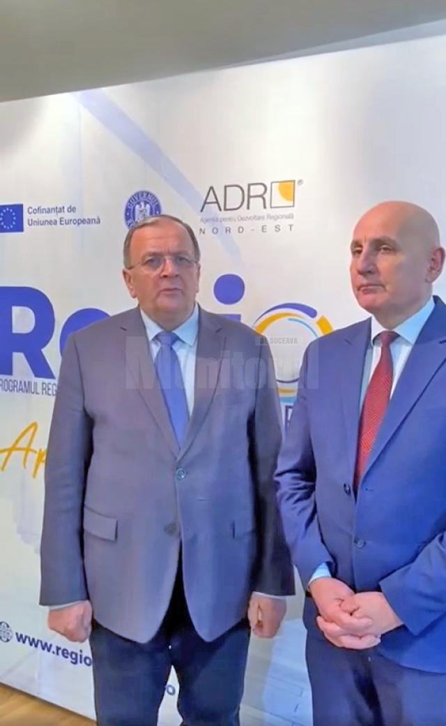 Președintele CJ Suceava, Gheorghe Flutur, și directorul ADR Nord-Est, Vasile Asandei