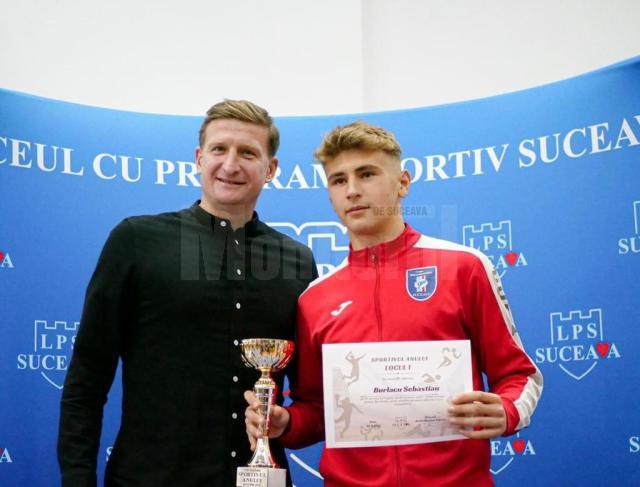 Dorin Goian împreună cu Sebastian Burlacu, cel mai bun fotbalist de la LPS