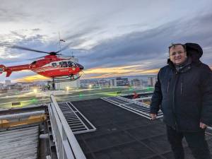Gheorghe Flutur a asistat la primele zboruri făcute de un elicopter SMURD pentru calibrarea heliportului de la Spitalul Județean Suceava