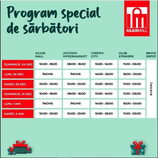 Program de sărbători