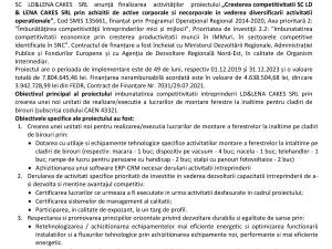 Anunț finalizare proiect: „Creşterea competitivităţii SC LD & LENA CAKES SRL prin achiziţii de active corporale şi necorporale în vederea diversificării activităţii operaţionale”