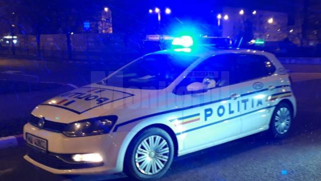 masina de politie noaptea