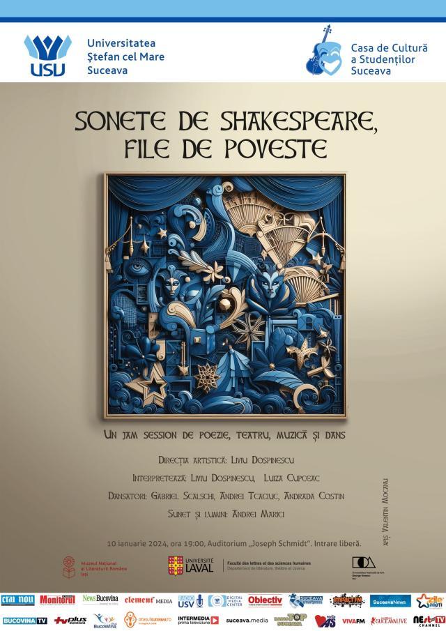 „Sonete de Shakespeare, file de poveste”, la Auditorium „Joseph Schmidt”