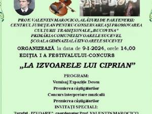 Festivalul-concurs „La Izvoarele lui Ciprian”, ediția I, la Izvoarele Sucevei