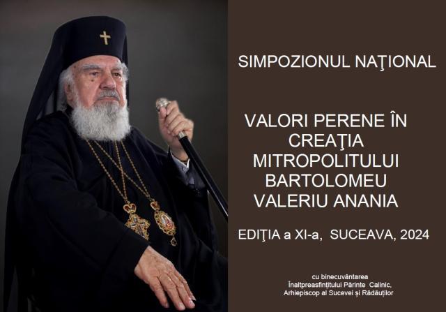 „Valori perene în creația Mitropolitului Bartolomeu Valeriu Anania”, tema simpozionului național organizat, vineri, la USV
