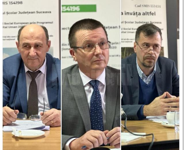 Șefii IȘJ Suceava - Petru Crăciun, Grigore Bocanci și Matei Gabriel