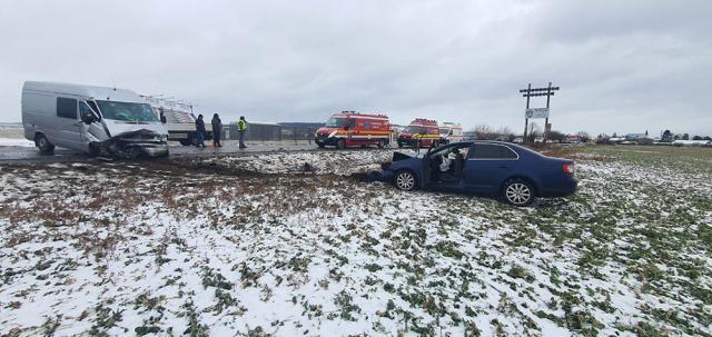 Accident la ieșirea din municipiul Suceava spre Rădăuți, pe E 85