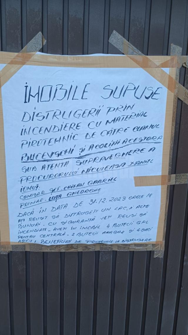 Afiș despre ceea ce s-a întâmplat la casa familiei Ciurariu