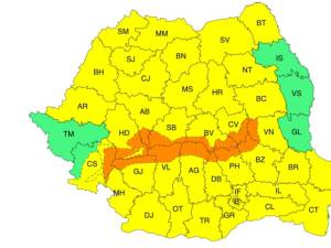 Al doilea Cod Galben este valabil pentru ziua de luni