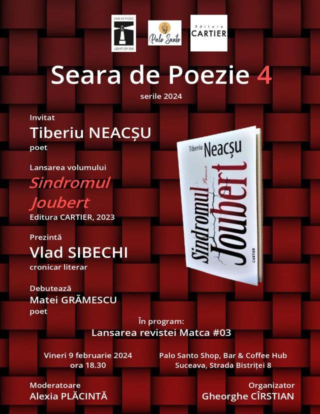 Poetul și traducătorul Tiberiu Neacșu, invitat, vineri, la o nouă seară de poezie