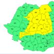 Cod galben de precipitații însemnate cantitativ, până marți seara
