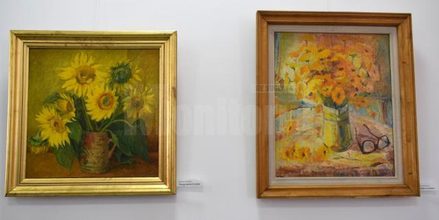 Lucrări din expoziţia de pictură „Armonii florale”