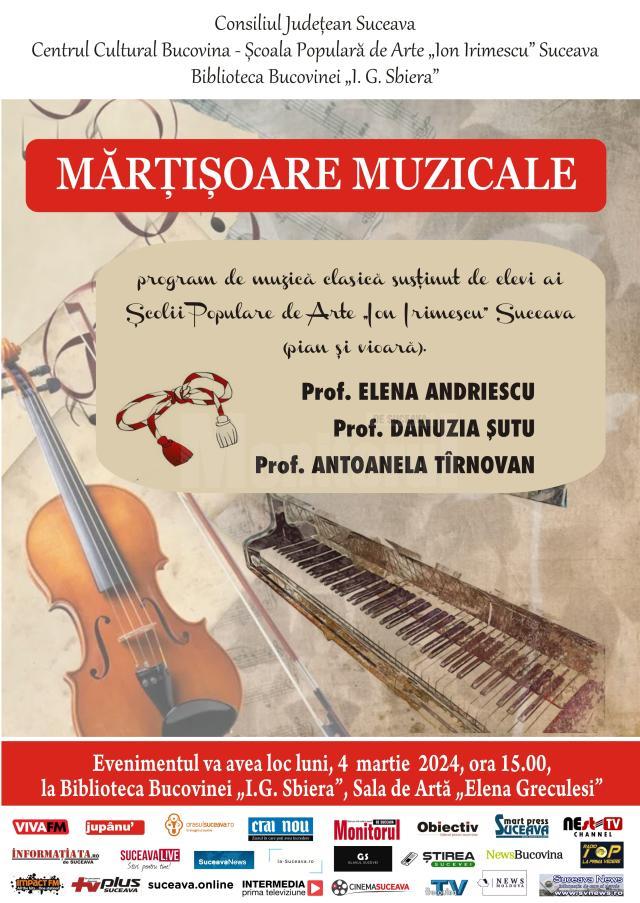 „Mărțișoare muzicale”, recital de muzică clasică la Biblioteca Bucovinei