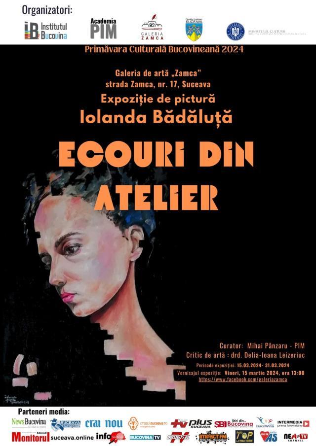 „Ecouri din atelier”, expoziție de pictură semnată de Iolanda Bădăluță, la Galeria de artă „Zamca”