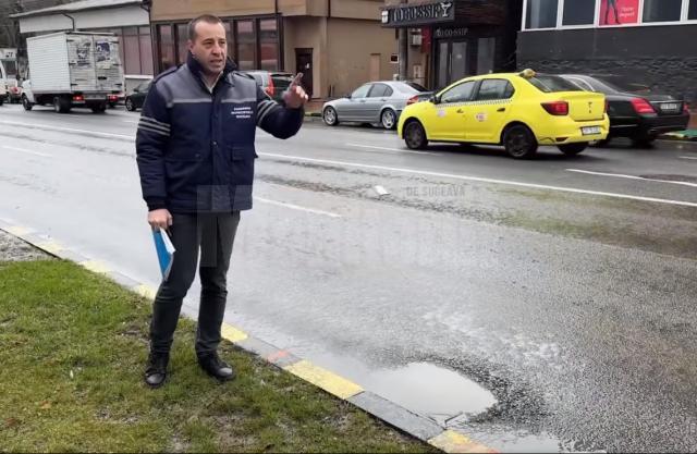 ACET a primit un avertisment public că va fi amendat „ori de câte ori este nevoie” dacă nu rezolva problema apei de ploaie care băltește pe asfalt în zona gurilor de canal