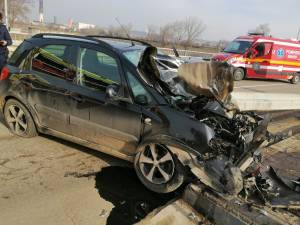 Accidentul din zona Podului Unirii, care traversează râul Suceava