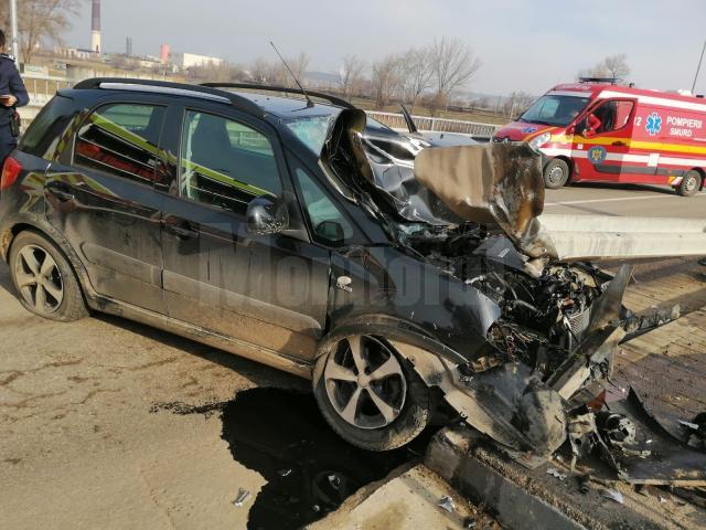 Accidentul din zona Podului Unirii, care traversează râul Suceava