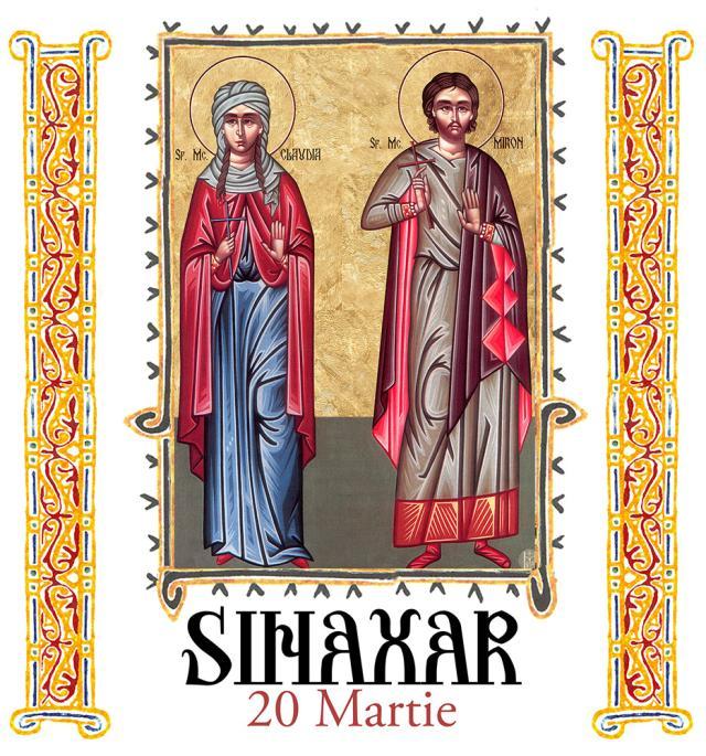 Sinaxar 20 martie 2024