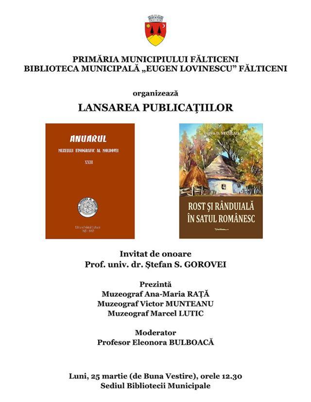 La Fălticeni, dublă lansare de carte de Buna Vestire