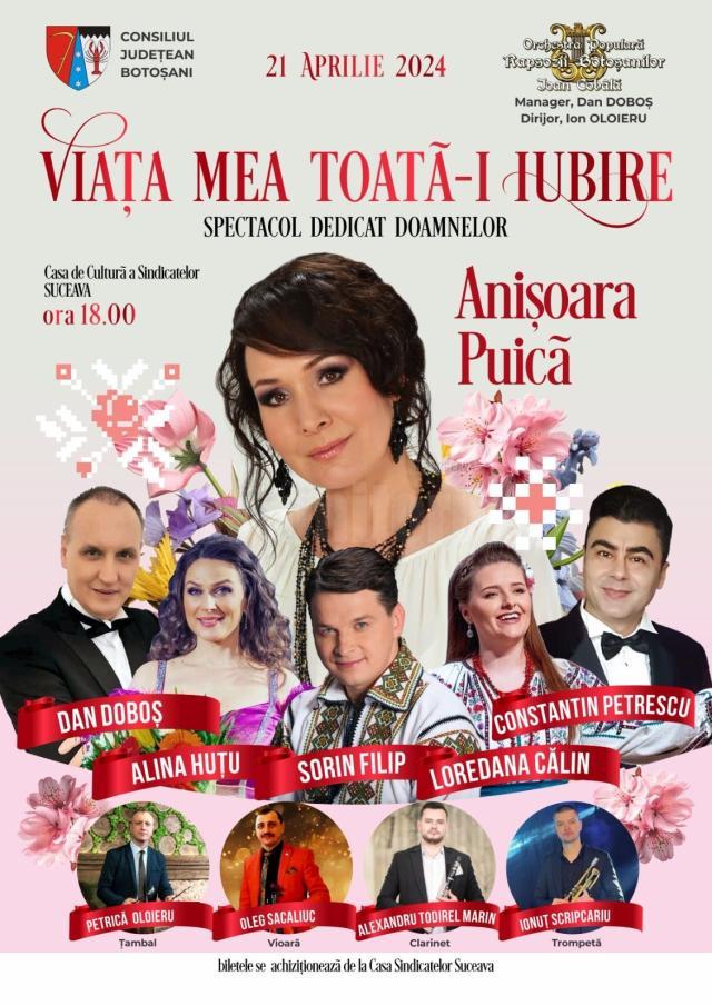 „Viața mea toată-i iubire”, concert extraordinar cu Orchestra Populară „Rapsozii Botoșanilor -  Ioan Cobâlă” pe scena suceveană