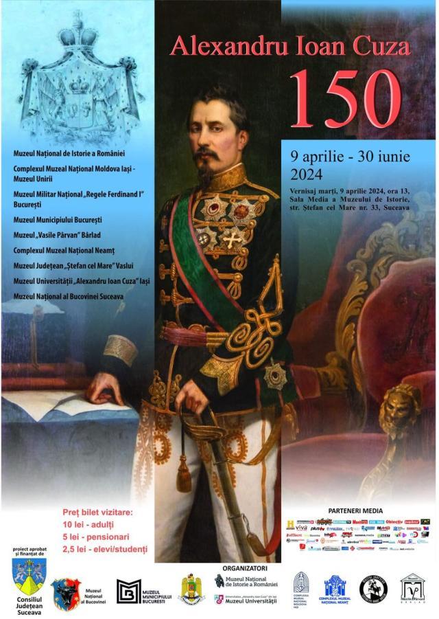 Expoziția „Alexandru Ioan Cuza – 150”, la Muzeul de Istorie, începând de săptămâna viitoare