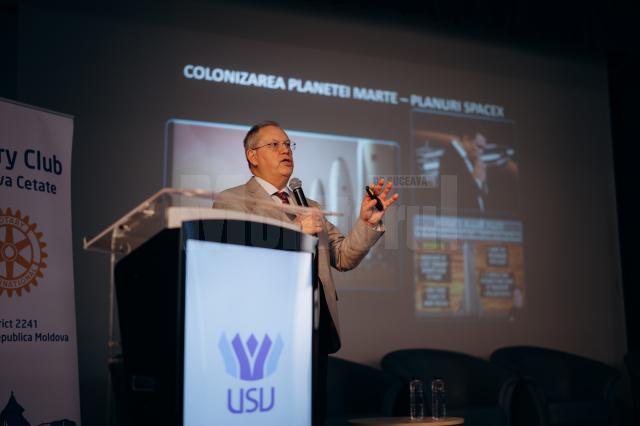 Evenimentul de la USV la care a fost prezent singurul cosmonaut român, Dumitru-Dorin Prunariu a fost organizat de Rotary Club Suceava Cetate
