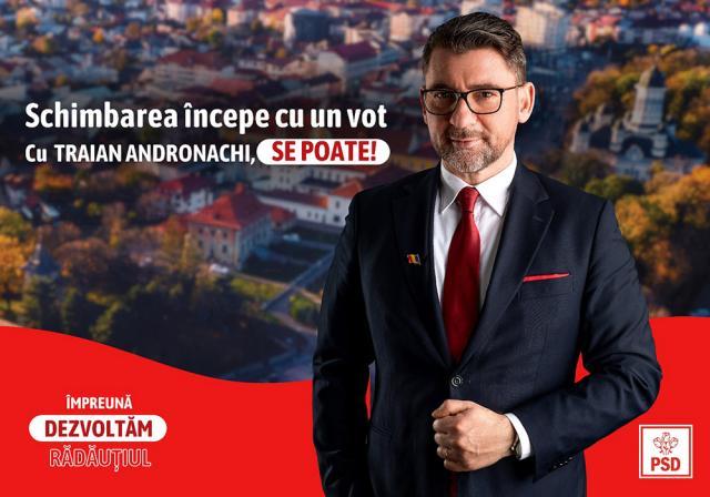 Traian Andronachi, candidatul PSD pentru funcţia de primar al municipiului Rădăuţi