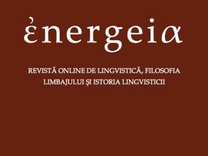 Coperta publicației de cercetare lingvistică Energeia
