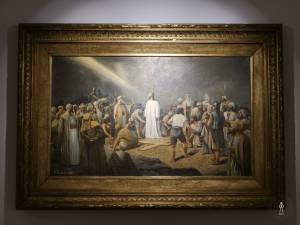Lucrarea „Mântuitorul” - ulei pe pânză, 70 x115 cm expusă la Muzeul Arta Lemnului
