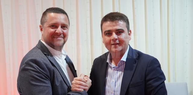 Gheorghe Șoldan și candidatul PSD pentru Primăria Broșteni Dorel Deneș