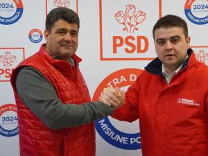Gheorghe Șoldan alături de candidatul PSD pentru Primăria Vatra Dornei, Gheorghe Apetrii