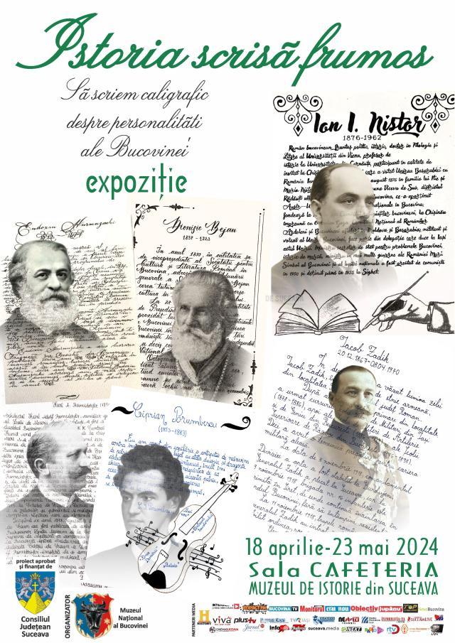 Expoziția „Să scriem caligrafic despre personalități ale Bucovinei”, la Muzeul de Istorie