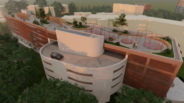 Planurile de construire a parcării supraterane cu cinci niveluri de pe strada Ștefan Tomșa, pe locul eliberat de garaje