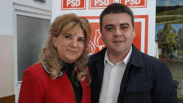 Gheorghe Șoldan și primarul PSD al comunei Baia, Maria Tomescu