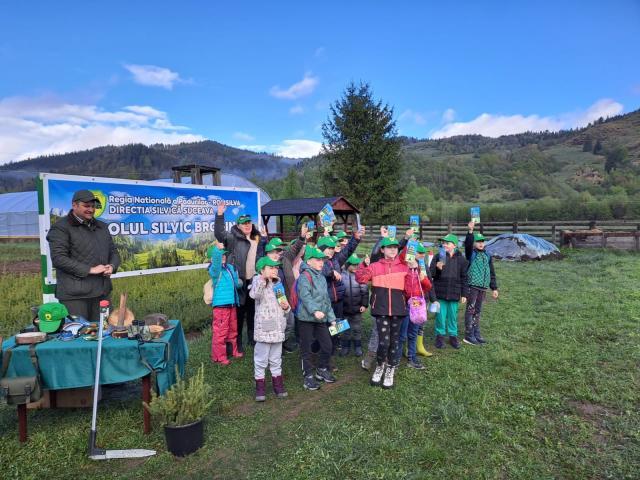 Elevii Școlii „Bogdan Vodă” Rădăuți au plantat puieți de brad, molid și stejar, în „Săptămâna verde”