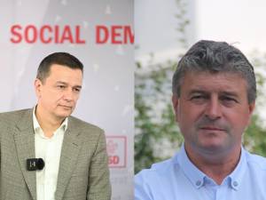 Ministrul Transporturilor, Sorin Grindeanu, și primarul din Fălticeni, Cătălin Coman