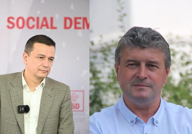 Ministrul Transporturilor, Sorin Grindeanu, și primarul din Fălticeni, Cătălin Coman