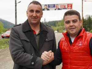 Gheorghe Șoldan și candidatul PSD pentru Primăria Izvoarele Sucevei, Leonard Tiberiu Mehnu