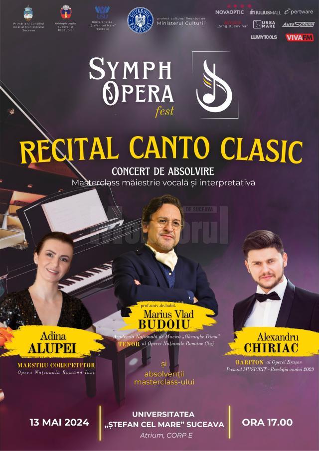 Recital de canto clasic, astăzi, la Universitatea „Ștefan cel Mare” din Suceava, Atrium - corpul E