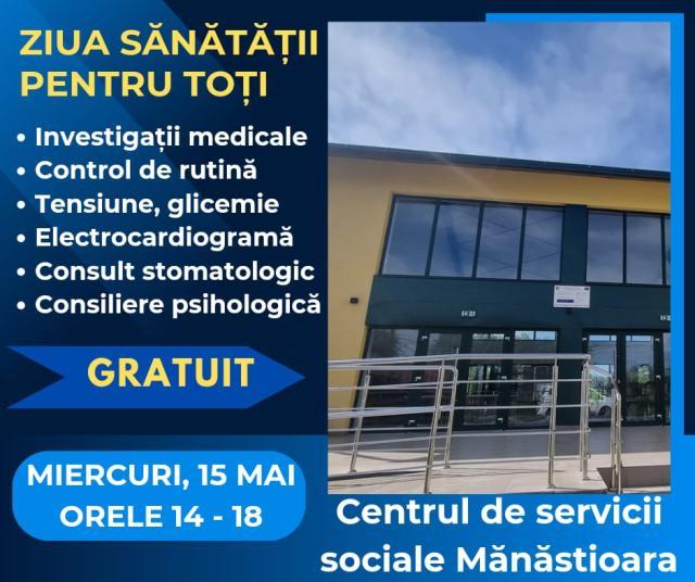 Centrul de servicii sociale integrate Siret-Mănăstioara se inaugurează cu Ziua sănătății pentru toți, miercuri, 15 mai